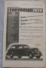1939 Chevrolet Original advert