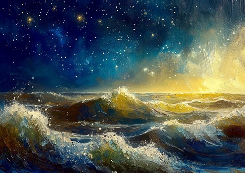 Celestial seascape glow - seascape,