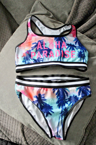 Girls colourful tankini age - colourful,