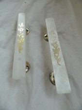 Vintage Pair of Acrylic / Lucite DOOR / Cupboard HANDLES/Pulls.7".Faux MOP.