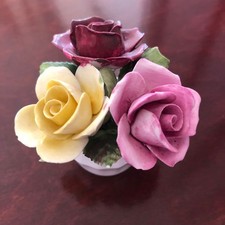 Royal Adderley china ornament - pot of three roses