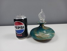 Mdina Glass MARBLE Pattern Perfume Bottle - Label - Signed to base - 14 cm Tall