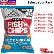 Burtons Fish and Chips Backed Snacks Treat Salt and Vinegar Fish n Chips UK