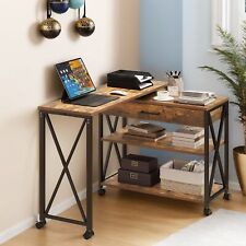 360° Corner Computer Laptop Table L Shaped Rotatable Desk Workstation Side Table