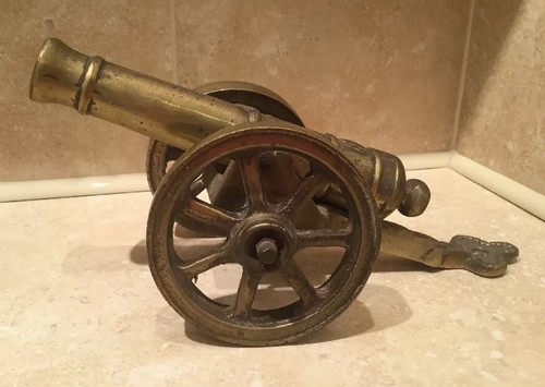 Vintage cast brass cannon - vintage,