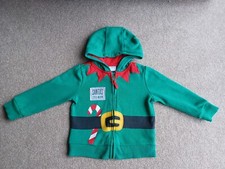 Kids hoodie, zipped jacket top 3-4 years, elf Santa helper, Christmas hoodie top