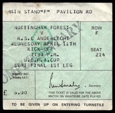 Ticket 1984 Nottingham Forest