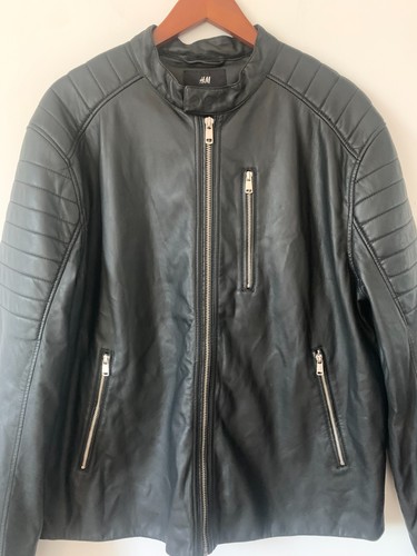 Men black faux - faux, leather