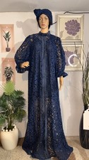 African womenn blue lace with - african,