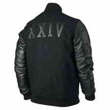 MEN WOOL & LEATHER MIX JACKET