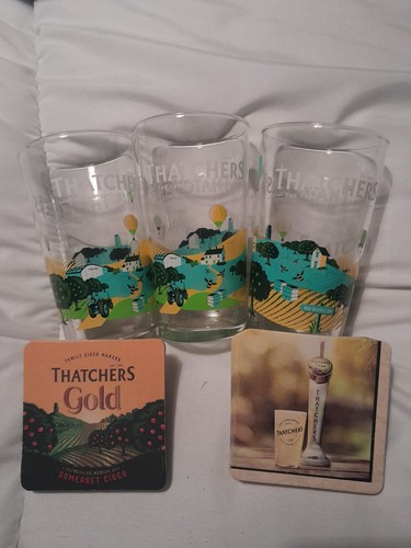 Thatchers cider glasses and - cider,