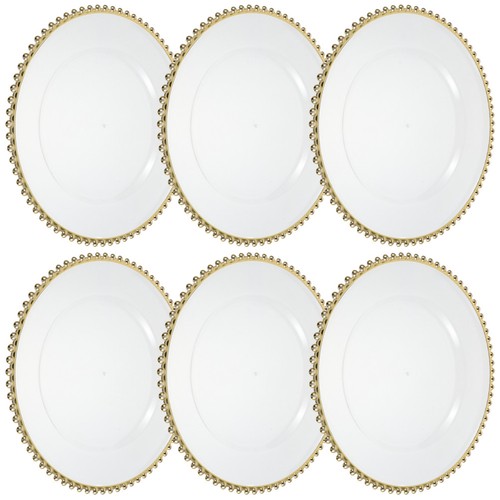 6pcs plastic clear - , plates