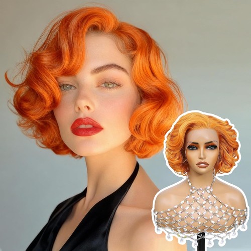 Short wavy ginger - ginger, red