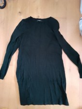 Asda George Black Long Sleeve Woollen Cotton Style Dress Medium Size BARGAIN