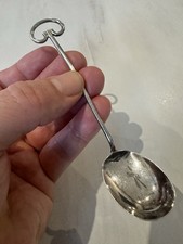 Solid Silver Spoon. 1945 Embossed George Unite Infant Spoon. Birmingham