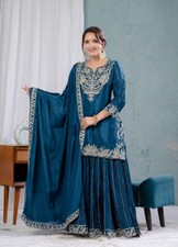 Teal Blu Punjabi Stitched