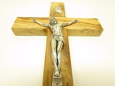 10" Large Olive Wood Crucifix