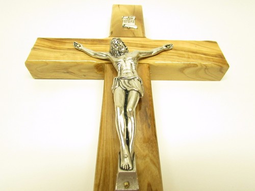 Large olive wood crucifix - 10",