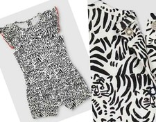 Myleene Klass Girls Baby Playsuit MY K Summer Shorts Outfit Animal Tiger Print 