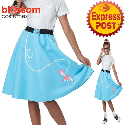 Ck1455 girls blue 50s poodle - ck1455,