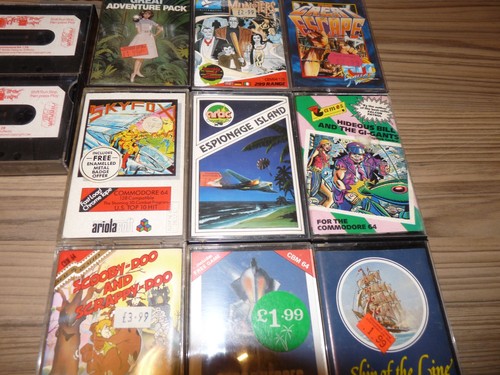 C64 video game cassettes - c64,