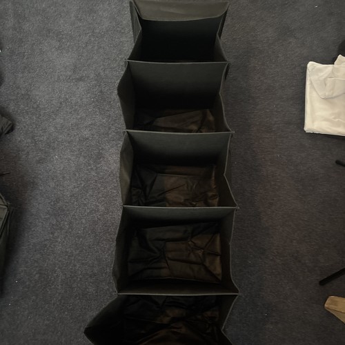 Black fabric hanging storage - fabric,