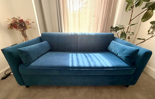 Made com teal blue velvet - teal,