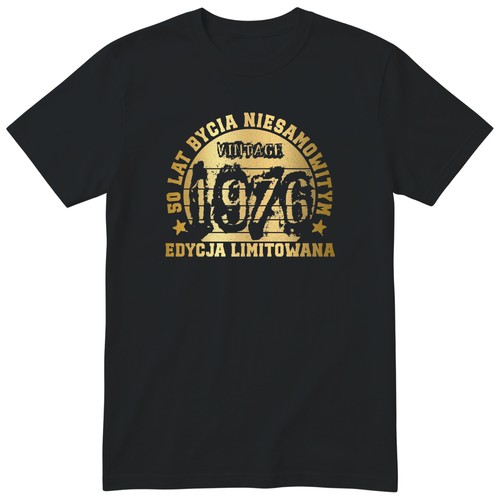 Zlota koszulka urodziny - zlota,