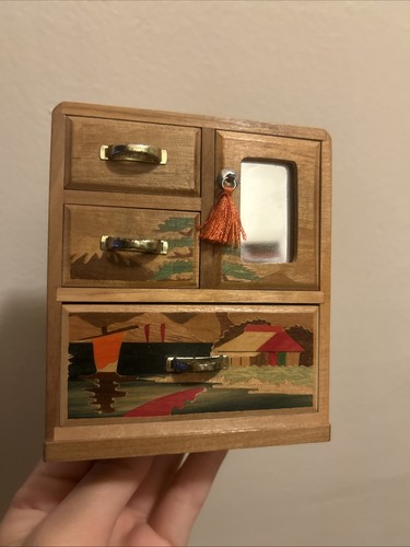 Vtg japanese wood - wood, marquetry