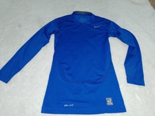 Nike Pro Combat Compression Top Men's Size S Dri-Fit Blue Long Sleeve Ex Con