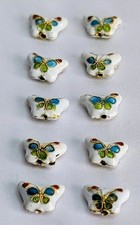 10 x Cloisonne Butterfly Beads