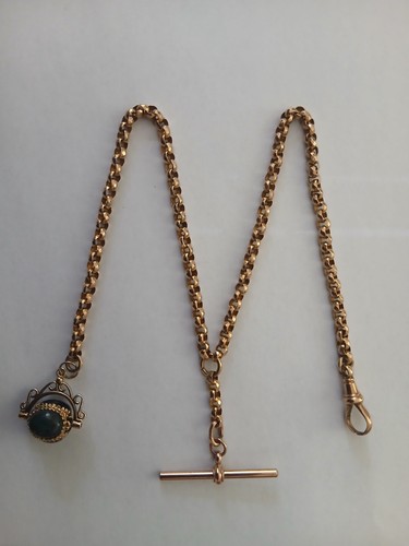 9ct gold double albert watch - 9ct,