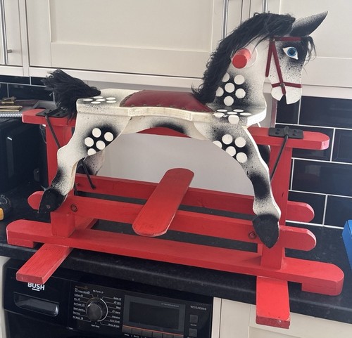 Vintage wooden rocking horse - vintage,