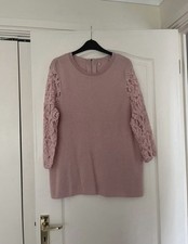 Dusky Pink Long Line Jumper Size 14 NWOT with Unusual Sleeves