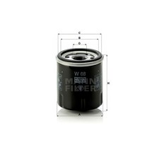 MANN W68 Oil Filter Fits Aixam