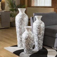 Etsa White Gloss Vase Silver