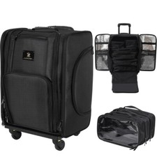 Foldable Waterproof Makeup Trolley Case Beauty Vanity Hairdressing Case on Wheel