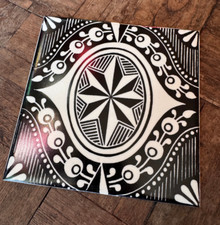 Carter Poole pottery 6" tile studio art mid century abstract Ceramic vintage No2