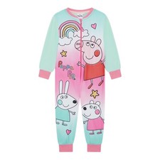 Girls Peppa Pig One Piece PJ Toddler Younger Pink Size 12m- 8 Years Long Sleeved