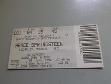 Bruce Springsteen - World Tour Concert Ticket London Wembley 1992