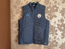 Mens PUMA Manchester City  Gilet Body Warmer Size L navy puffer ?