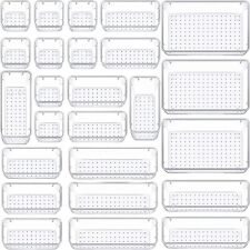 25 Pcs Draw Organizer Box Desk Drawer Fridge Tray Makeup Storage Plastic Divider