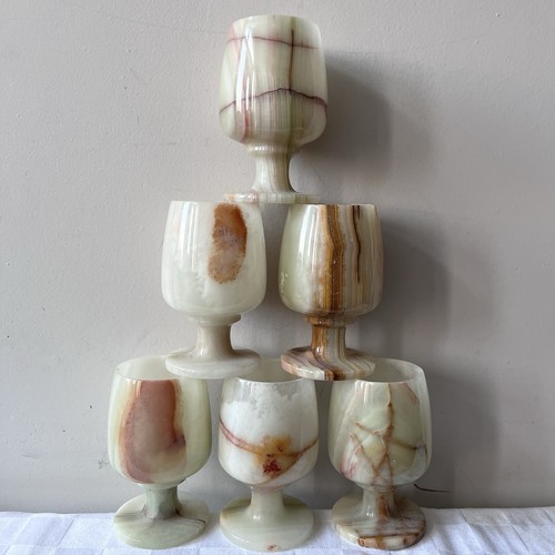 Onyx alabaster cup - alabaster, x6