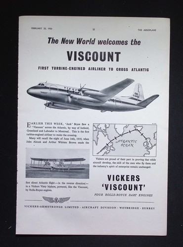 Original 1953 advert - original, vickers