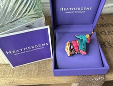 Charming Heathergems Highland Cow Brooch Multi Colour Scottish Heilan Coo