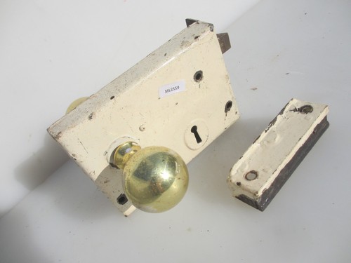 Victorian iron door latch rim - iron,