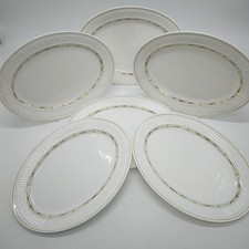 X6 Wedgwood "Insignia" Oval Plates Metallised Bone China, England - 29cm X 21cm
