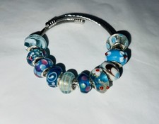 10 Mixed BLUE Hand Made GLASS