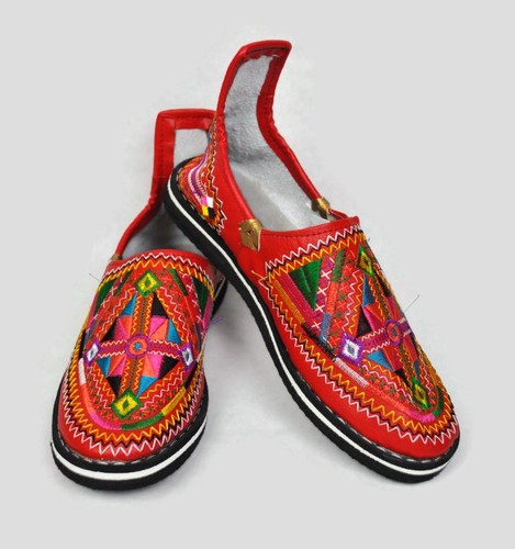 Moroccan babouche red leather - red,