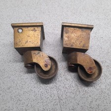 2x Solid Brass Furniture Wheel